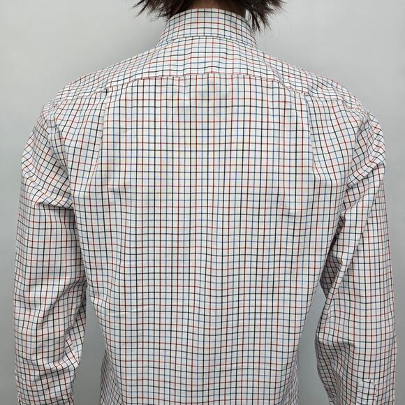 J. Crew Flex Wrinkle Free Dress Shirt Slim fit Men S Tattersall Check L/S - Picture 8 of 11